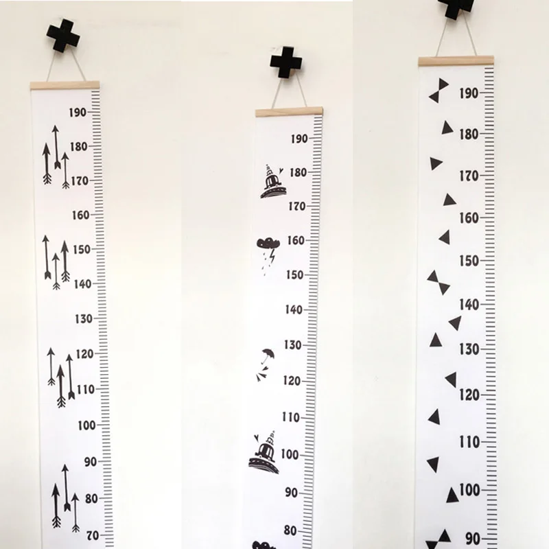 Nordic Творческий черный/белый Дети номер настенный Декор диаграмма роста Вуд, холст повесить высота диаграммы реквизит