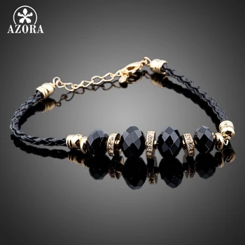 

AZORA Unique Design Gold Color Stellux Austrian Crystal Charm Bracelets TS0039