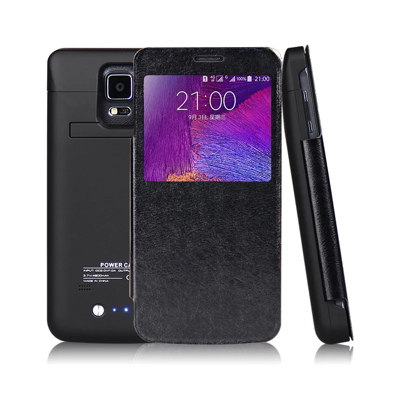 4800 4200mAh Rechargeable Backup External Battery Charger Power Bank Cover Case For Samsung Note4 Note5 Note3