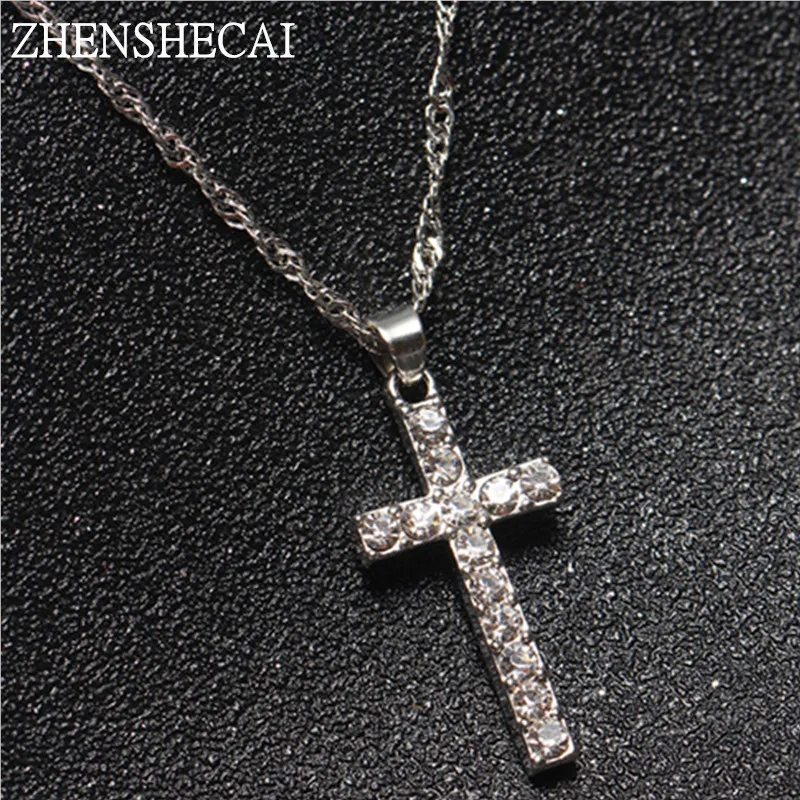 Collier Femme новые модные серебряные ожерелья и подвески с крестом женские мужские