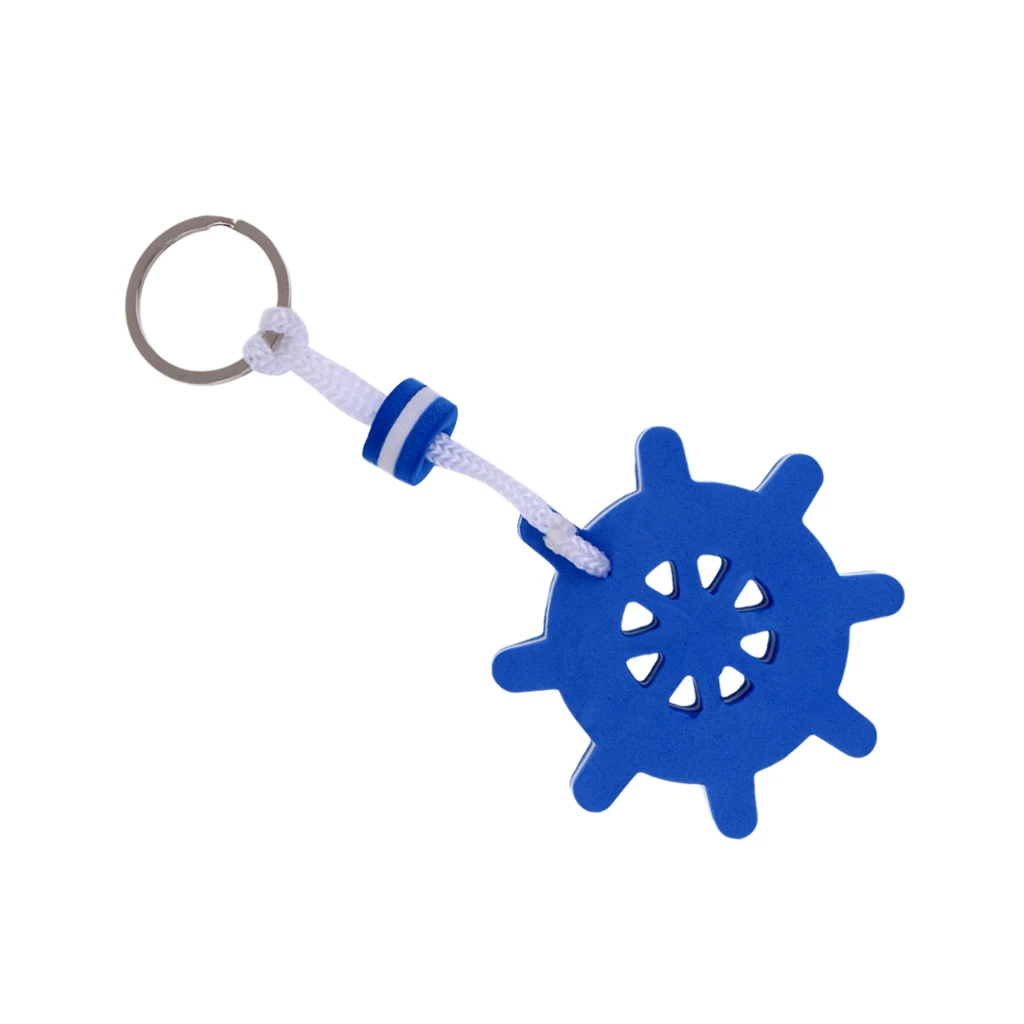Ocean Sea Key Ring Floating Boat Keyring - Marine/Water Sports/Keychain- Blue Ships Rudder