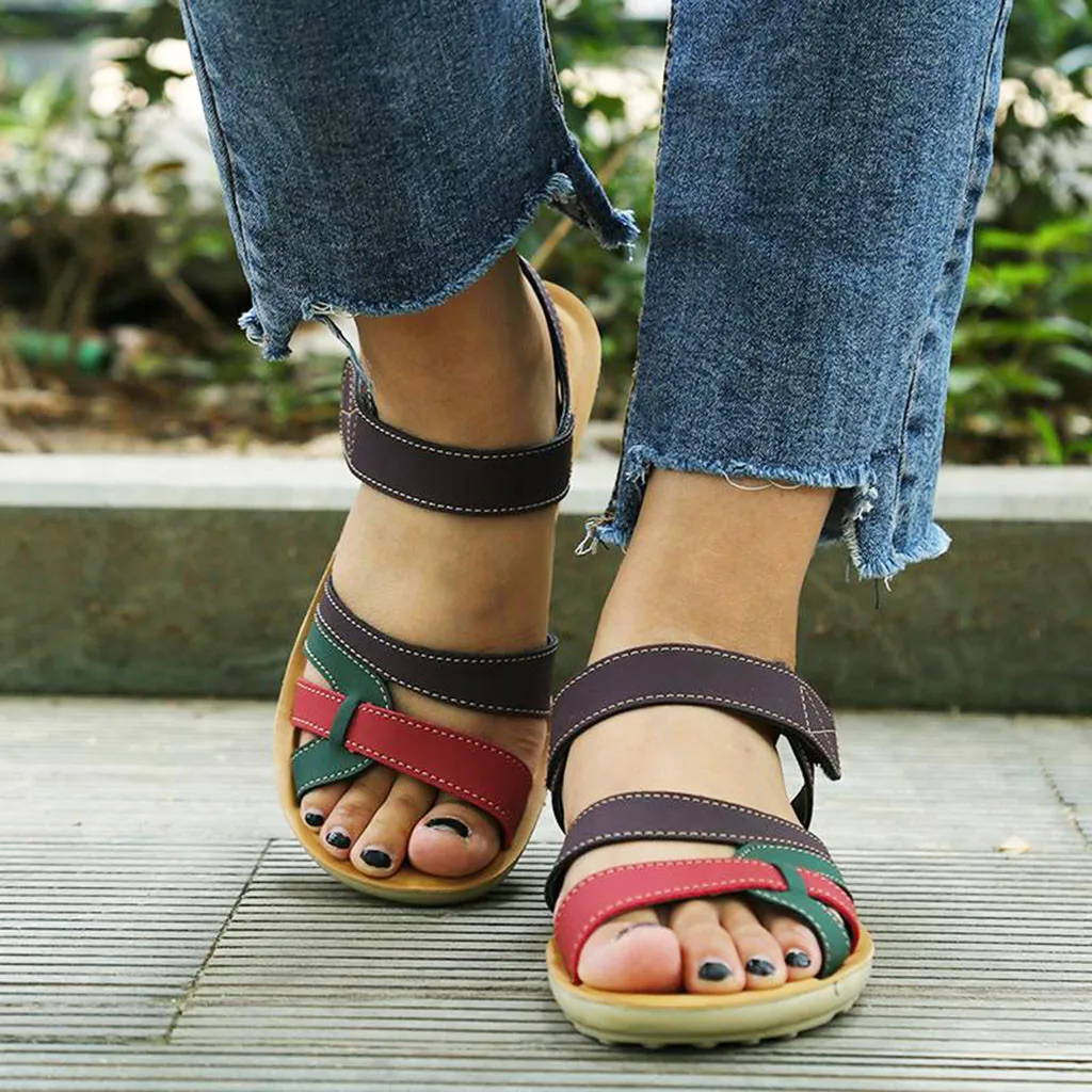 Sandals Women Ladies Summer Fashion Leather Sandals Wedges Comfort Big Size Summer Shoes Women Beach Sandal zapatos de mujer