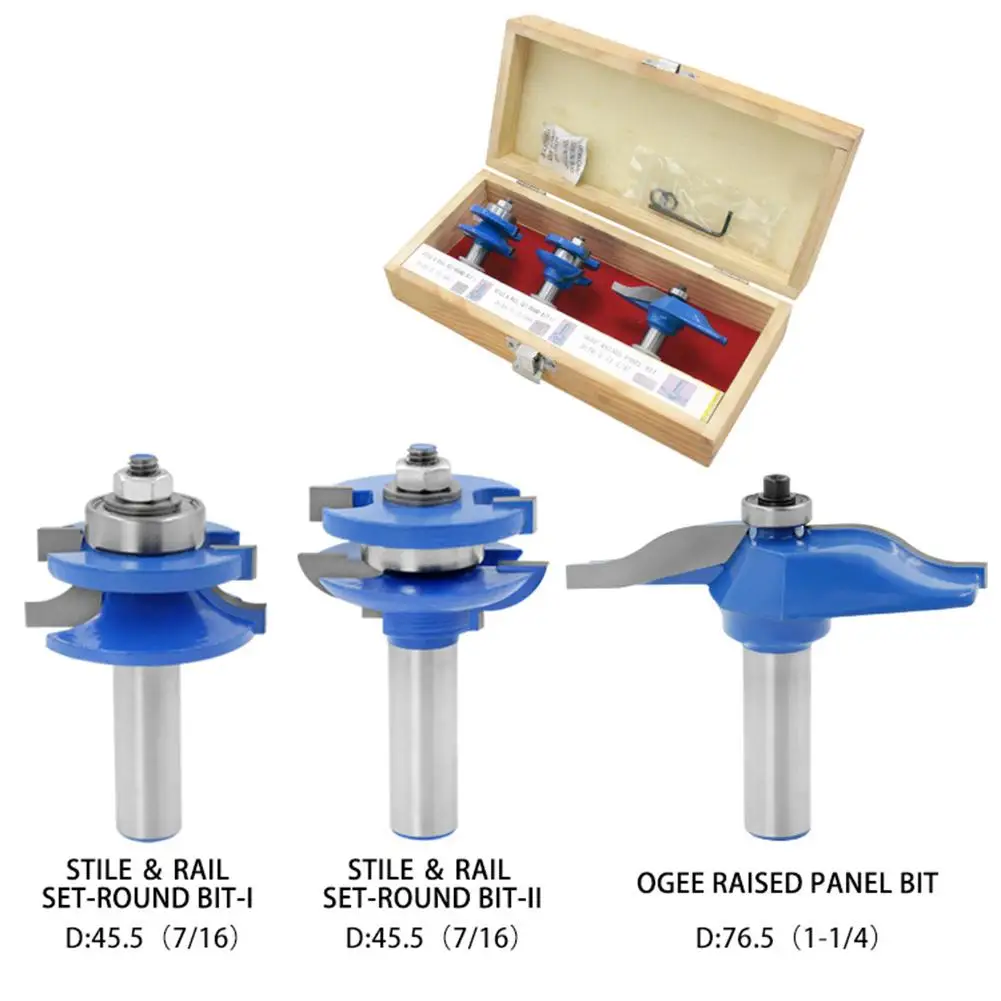 

3PCS/Set 1/2 Handle Woodworking Cutters Rounded Cutters Screw Bits Chamfering Tool Cutter Wood Tool Hot Sale