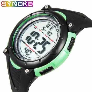 

SYNOKE Brand Men Sports Watches Fashion Dive Digital LED Date Military Rubber Watch Alarm Waterproof Hot newly Clock Relogio L30