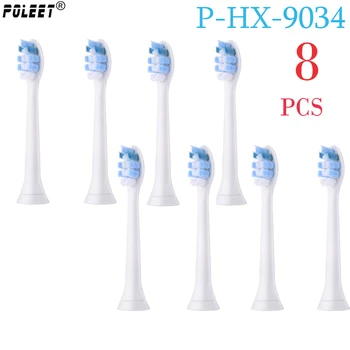 

Poleet 8PCS/Lot Electric Toothbrushes Replacement Heads PHX-9034 HX9034 For Philips Toothbrush Head DiamondClean Oral Hygiene