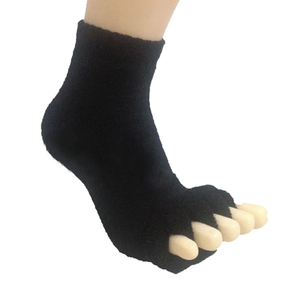 Men Women Sleeping Health Foot Care Massage Toe Socks Five Fingers Toes Compression Treatment Yoga Socks FI-19ING - Цвет: Черный