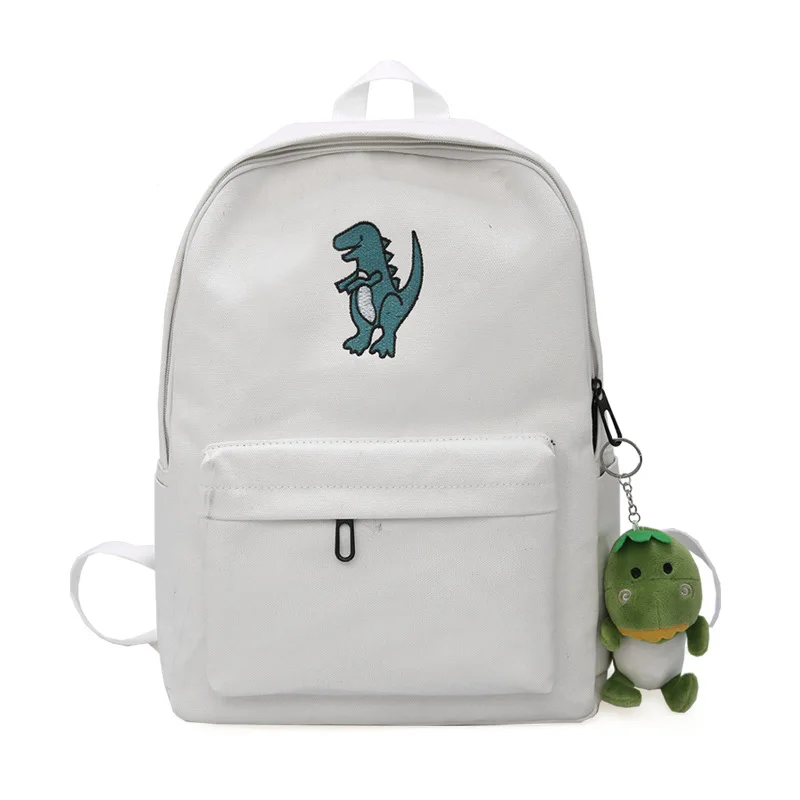 Koop Dinosaurus Borduren Vrouwen Rugzakken Preppy Verse Schooltas voor Tiener Meisje Koreaanse Stijl Reizen Dagelijks Rugzak Zakken mochila