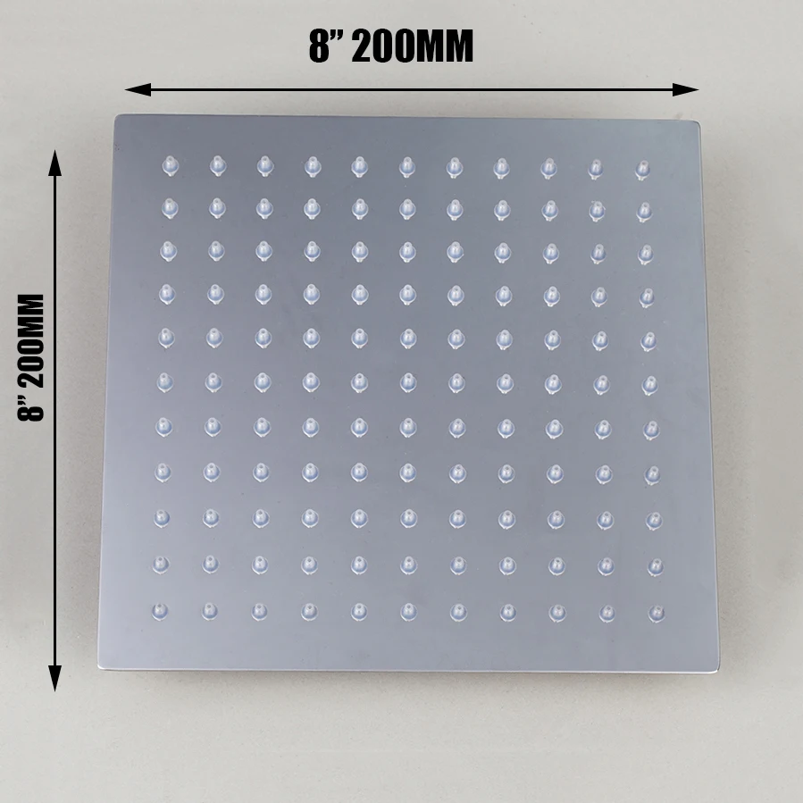 OUBONI ванная душевая головка 6 8 10 12 16 дюймов настенная хромированная нержавеющая сталь квадратная дождевая душевая головка душевой опрыскиватель - Цвет: 8 Inch
