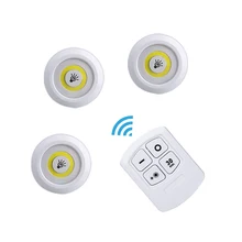 Dimmable COB светодиодный светильник под шкаф гардероб кухонный светильник дистанционное управление шайба светильники с питанием от аккумулятора ночник для спальни