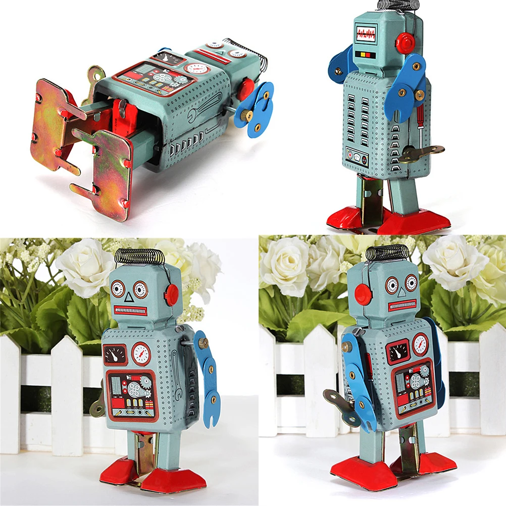 Ретро винтажный подарок детские игрушки с ключом механические винтажные заводные игрушки ходячий радар жестяной робот игрушка