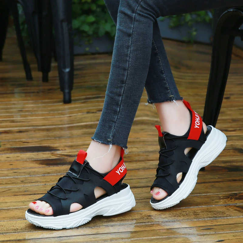 LANIUFA Women Sandals 2019 Breathable Comfort Shopping Ladies Walking Shoes women Summer Platform flats Sandals Shoes mujer #655