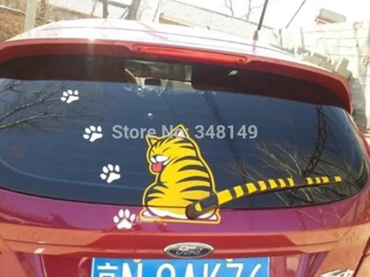

Car Decoration Cat Moving Tail Window Wiper Sticker Rear Windshield Stickers And Decals For Chevrolet Cruze Ford Focus VW
