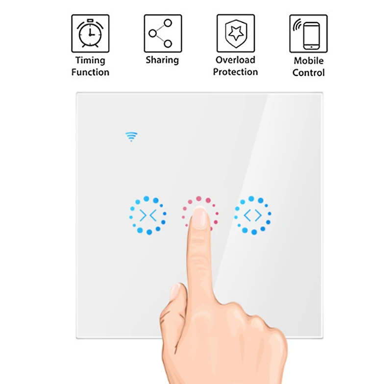 EU/US 100-250V WiFi Electric Curtain Switch Touch APP Samrt Life Voice Control By Alexa Echo For Mechanical Limit Curtain Motor