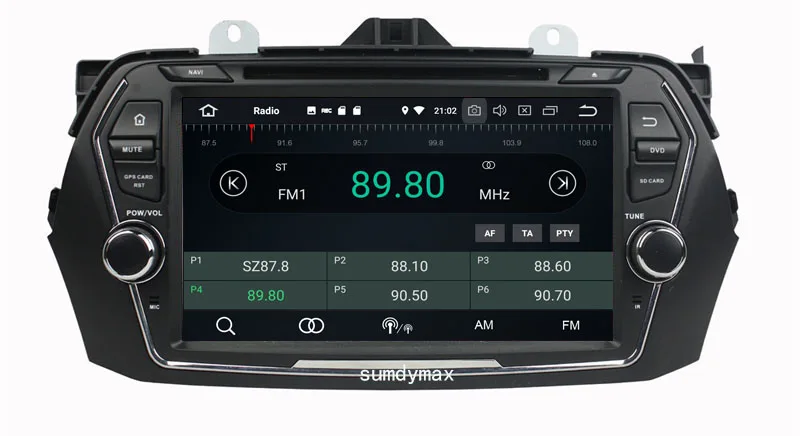 Perfect Octa core 4G RAM 64G ROM Android 9.0 Car Multimedia Player For Suzuki CIAZ 2015 2016 with gps navigation built in wifi DVR 8
