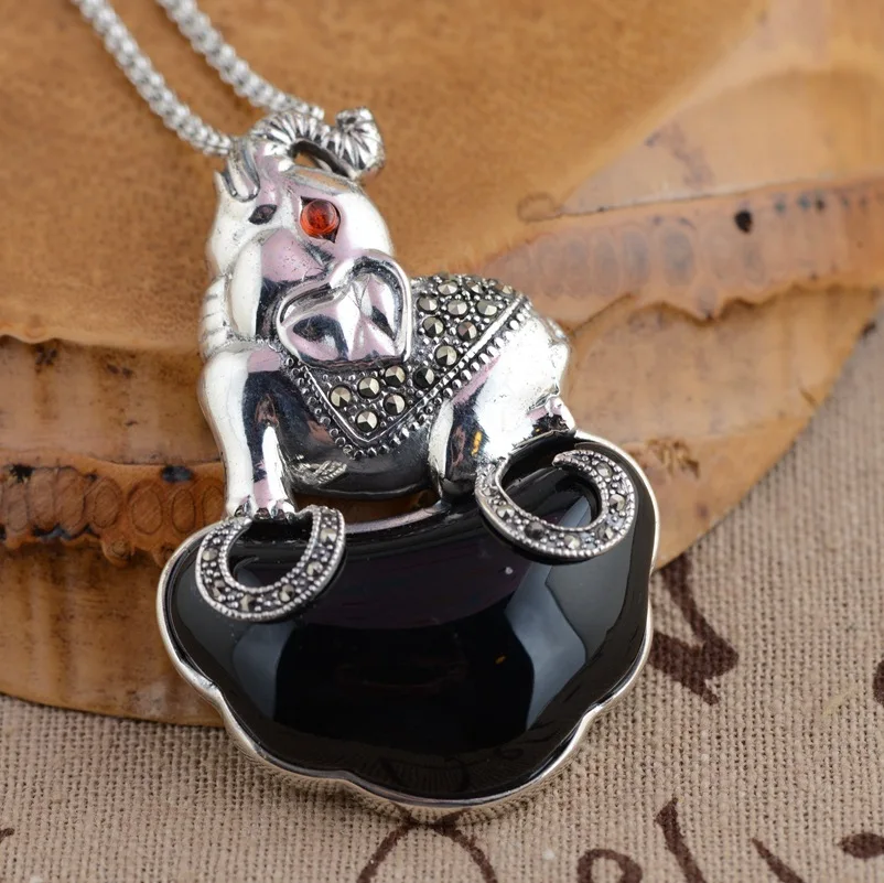 

S925 wholesale sterling silver pendant antique style female elephant