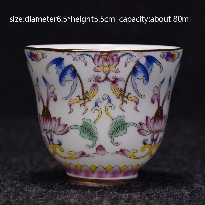 Jingdezhen ручная роспись эмаль цветные чайные чашки домашние маленькие саке чаши