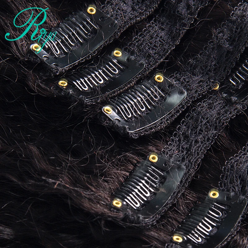 kinky straight clip in human hair extension (6)