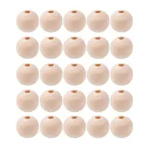 Натуральные круглые деревянные бусины, экологически чистые деревянные бусины натурального цвета, деревянные шарики без свинца для украшения своими руками