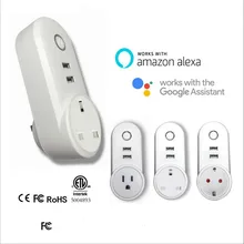 Alexa голосовой Wi-Fi Умный дом переключатель гнездо приложение мобильный телефон телеконвертер синхронизации ЕС/AU/Великобритания/США стандартный разъем