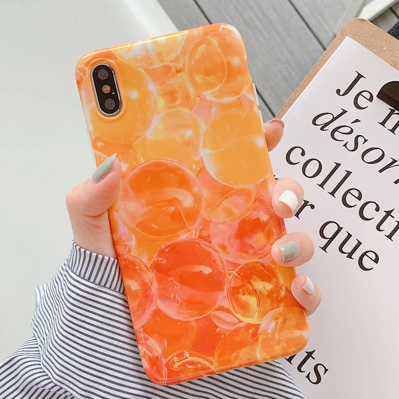 

Golden Bubble Phone Case For iPhone 7 6 6S 8 Plus TPU Cartoon Case for iPhone X XS Max XR XS Soft Back Cover Fashion Art Case