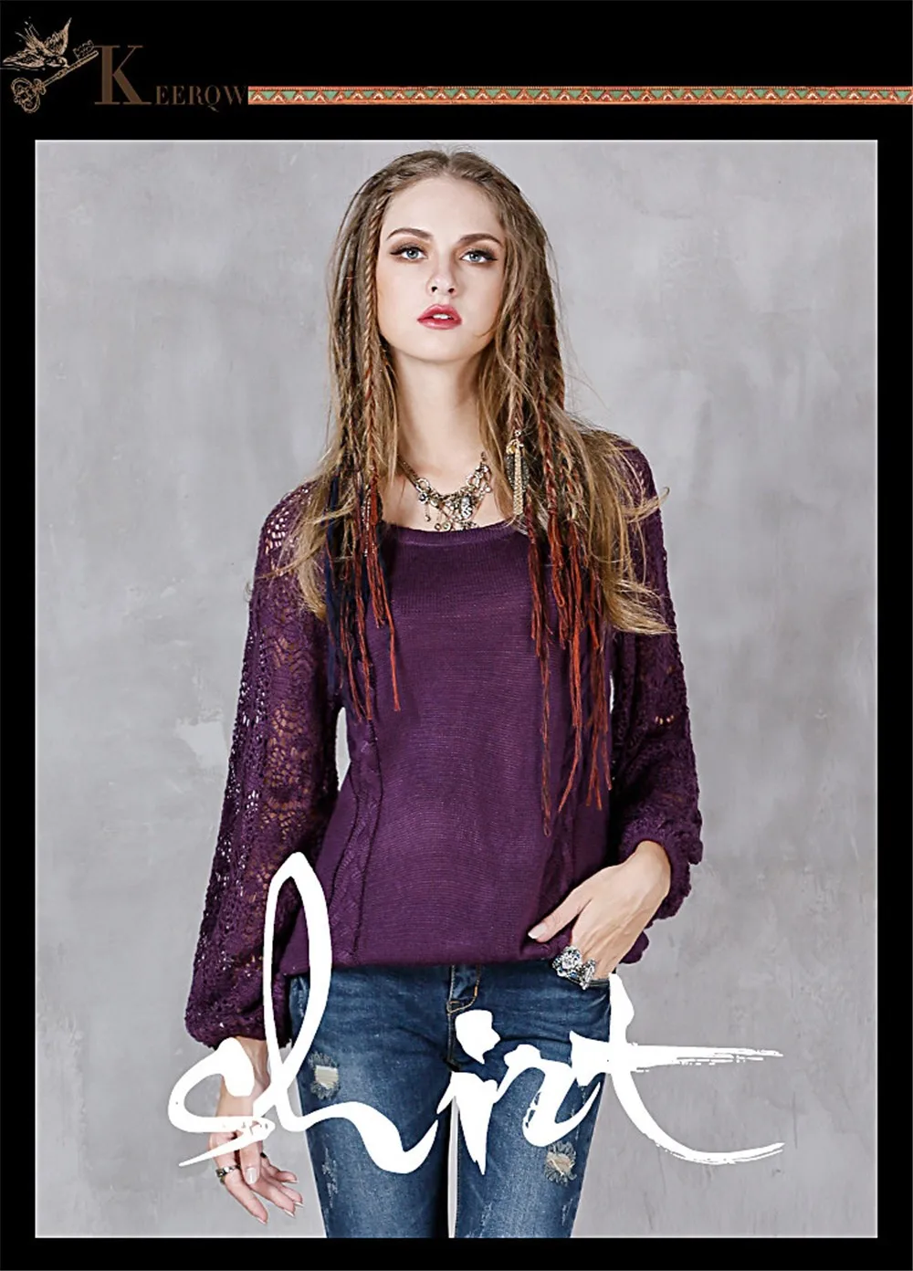 Vintage women autumn Sweater 2016 high quality cotton wool hollow out lantern sleeve SWEATER pullover O-neck Sweaters women (1)