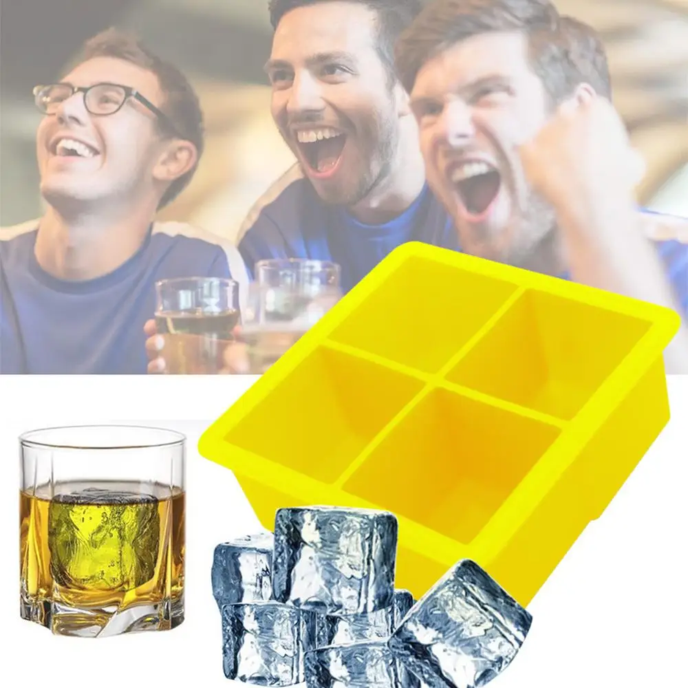 4-square square silicone ice cube large ice cube mold popsicle silicone molds ice cube tray kostki lodu popsicle molds@25