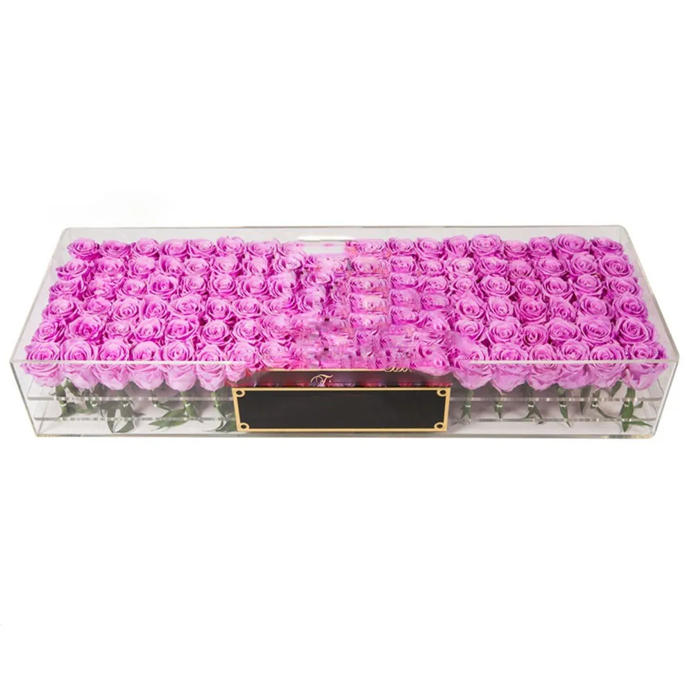 Valentine's Day Rose Acrylic 100 Flower Box Flower Storage Box Paper