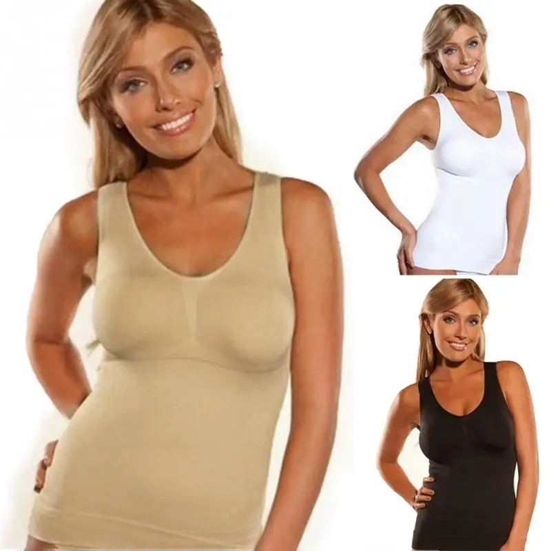 Hot Body Shaper Slim Up Lift Plus Size Bra Cami Tank Top Women Body Shaper Removable Shaper Underwear Slimming Vest Shapewear