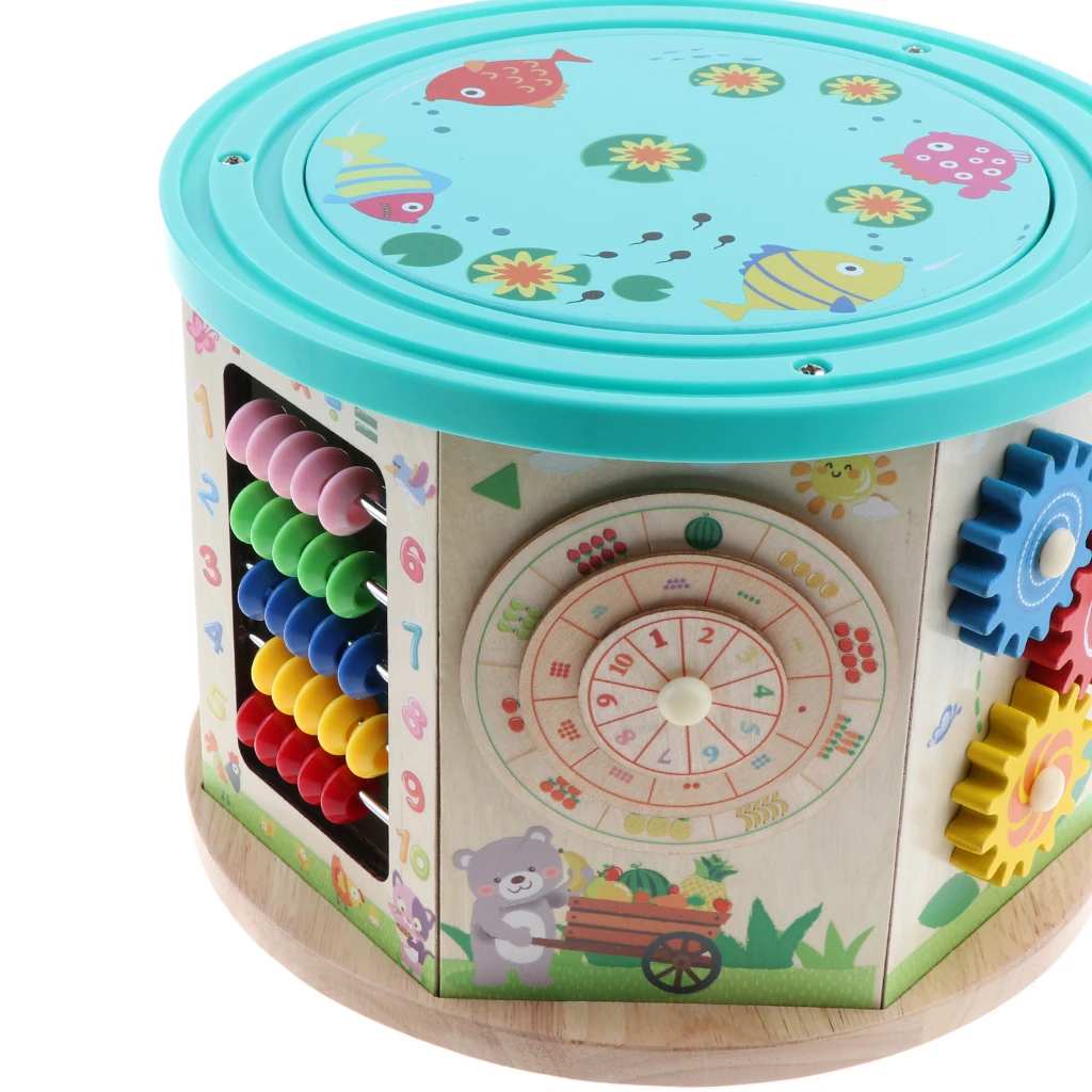 8 в 1 деревянный игровой куб обучающая игрушка Мульти Форма Сортировка и обучающие часы-детские развивающие игрушки-подвижный куб