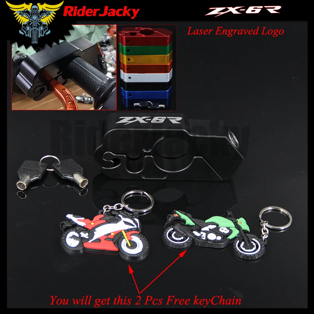 

RiderJacky Motorcycle handlebar lock Brake lever Throttle Grip Security Lock For kawasaki ZX6R / ZX636R / ZX6RR 2000-2017 2016