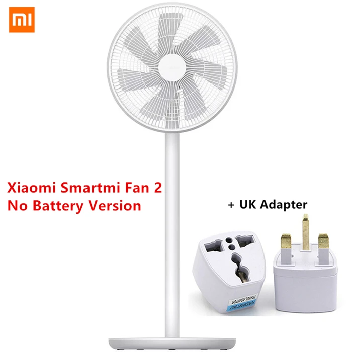 Mi jia Smart mi Fan 2/2S беспроводной умный естественный ветер DC преобразователь частоты напольный вентилятор 2800 мАч батарея mi jia приложение дистанционное управление - Цвет: No Battery UK Plug