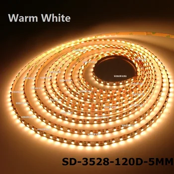

CRI > 95+ Ra Warm White 3000K 3528 Led Strip, 5mm wide ,Super Bright, 5meter/reel,DC12/24V,120Leds/meter