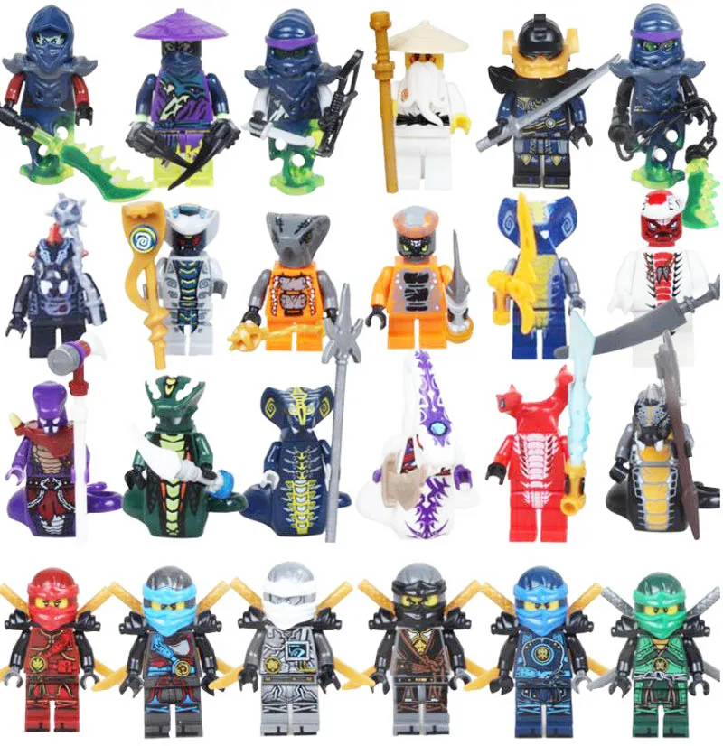 

Kitoz 24pcs Ninja Ghost Evil Ninja Pythor Chop'rai Mezmo Serpentine Army Figure Building Block Toy compatible with lego