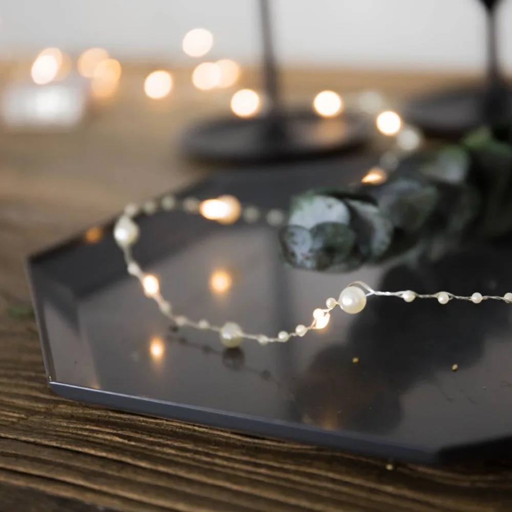 

10M Pearl String Fairy Lights Wedding Holiday Lights Battery Power Plug In for Christmas Festival Party Garden Bedroom Decor