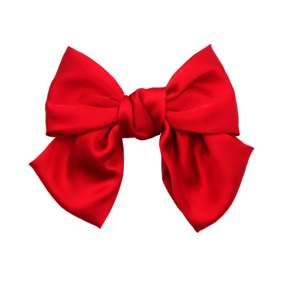 Large Big Huge 8&quot Soft Silky Chiffon Hair Bow Clip Lolita Party Oversize Handmade Girl French Barrette Style Clips |