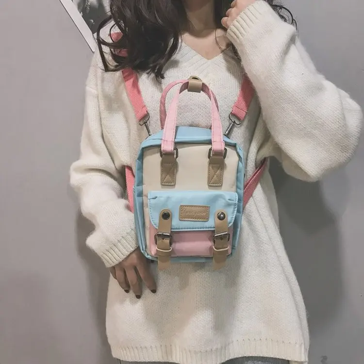 Простые мини школьные рюкзаки для женщин Горячая новинка модные корейские одноцветные сумки через плечо милые женские оксфорды