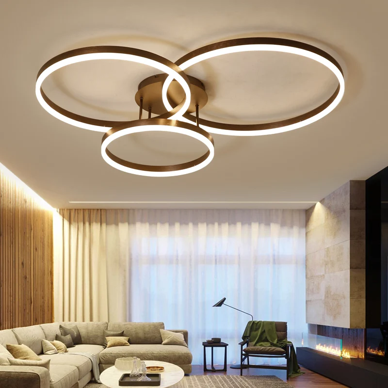 

Modern LED ceiling lights iron acrylic brown ceiling lamp lamparas de techo for bedroom living room 35-80W plafondlamp