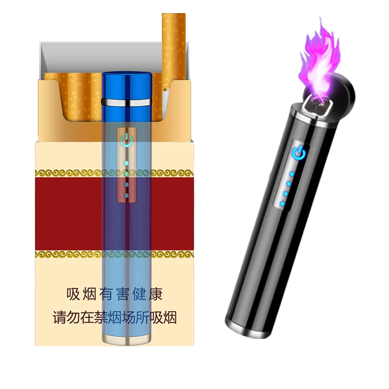 

Cigarette Box USB Lighter Windproof NO Fire Charging Rechargeable Mini Touch Electric Pulse Lighter USB Gadgets for Men Cigarro