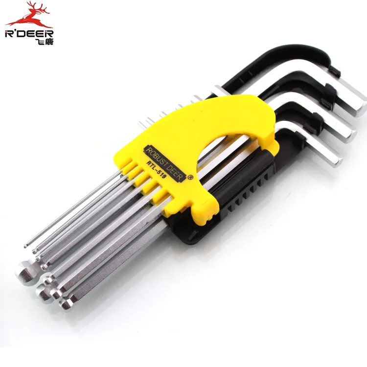 

R'DEER инструмент бренд hongkong-CR-V стали, 9 штук метрических/sae дольше/удлинитель для головок больше шаровое окончание шестигранный ключ гаечный ключ набор