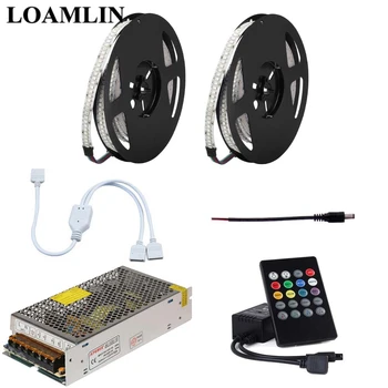 

5m 10m 2835SMD 234Leds/m RGB Led Strip Light With 20Keys Music RGB Led Controller DC12V Power Transformer Kit