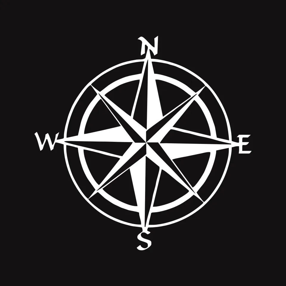 Cunymagos Car Styling Compass Travel Wanderlust Direction NSWE Car Stickers Creative Funny Car Body Door Window Wall Decal Sticker 1515cm (6)