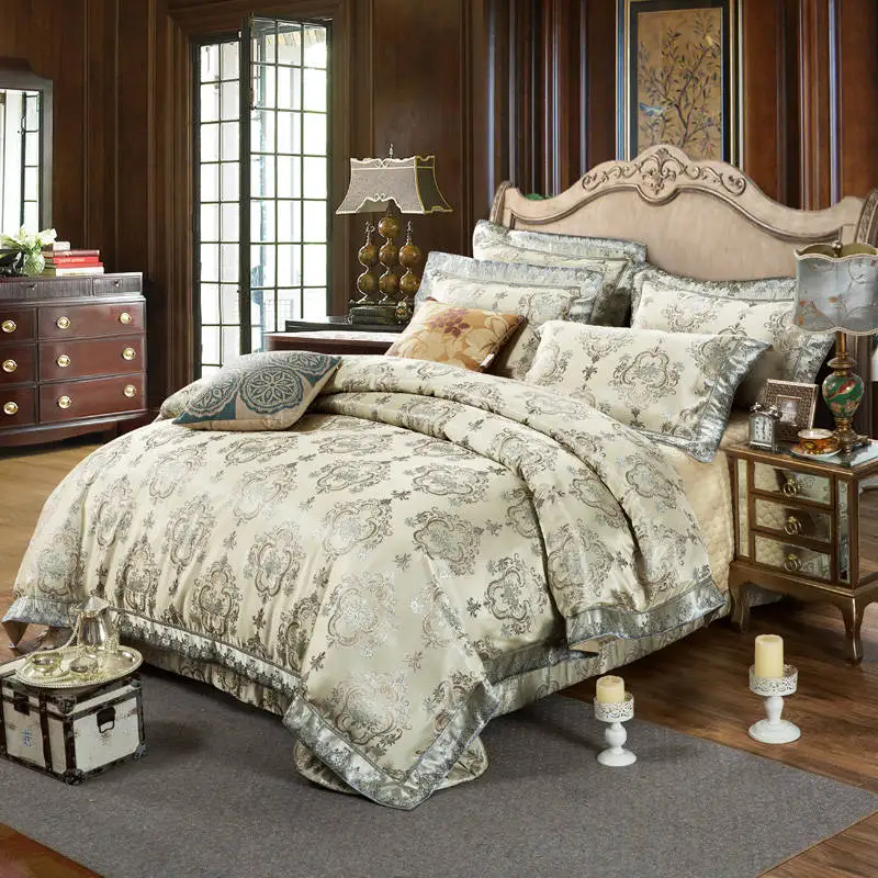 Cotton Quilted Bedspreads King Sizes Jacquard Embroidered Bedding Sets