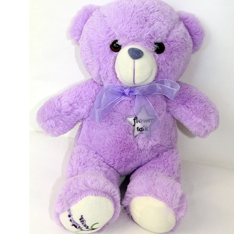 LREA супер мягкий короткий плюшевый материал маленький медведь фиолетовый Лавандовый игрушки засушенная Лаванда саше с головой 35 см