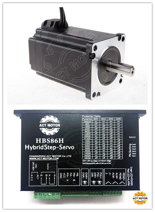 

Free ship to USA!ACT Motor 1Axis Nema34 Closed-Loop Stepper Motor 34SSM1460-EC10001275oz-in 121mm 6A 14mm Diameter+Driver HBS86H