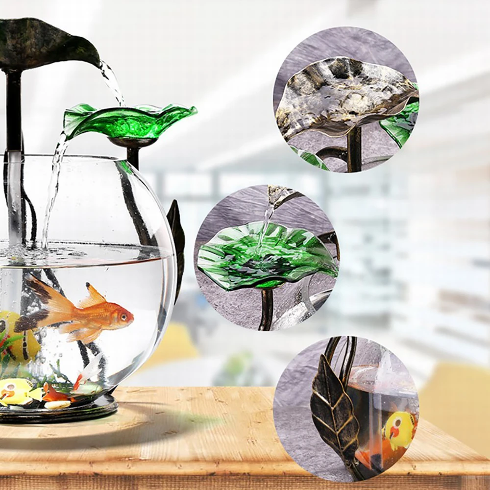 Маленький аквариум для рыб, миниатюрный цилиндрический стол для гостиной, маленькое украшение, креативный круглый экологический стеклянный ленивый аквариум