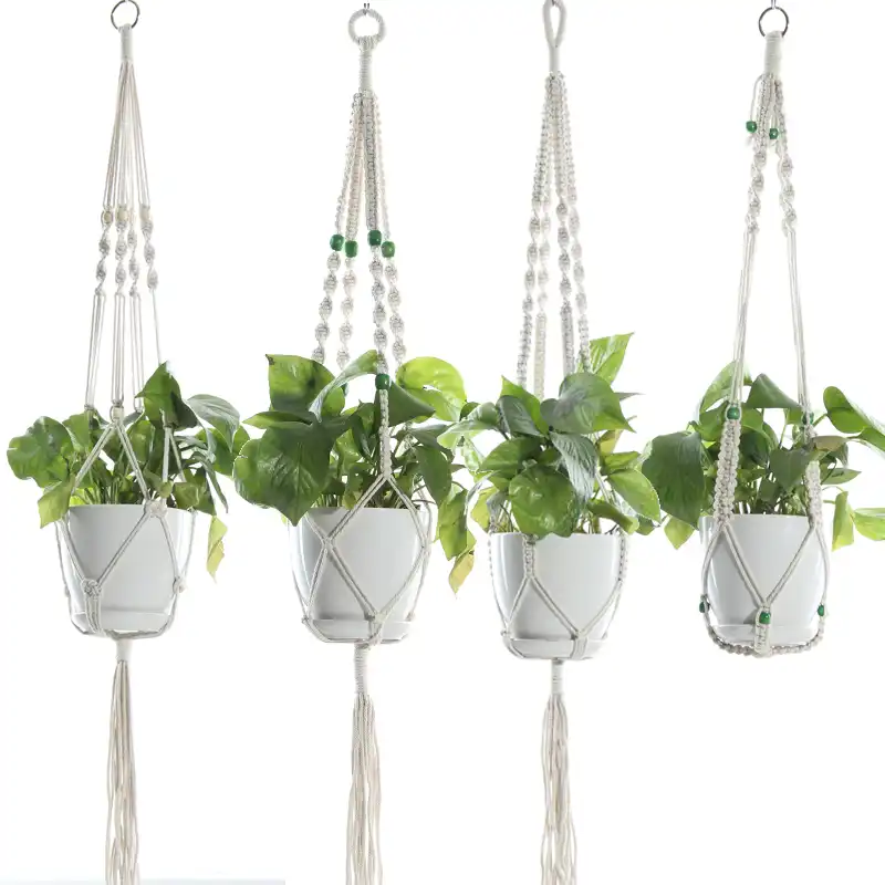 1 X Macrame Plant Hanger Flower Pot Holder Hanging Basket Rope Wall Art Decor C