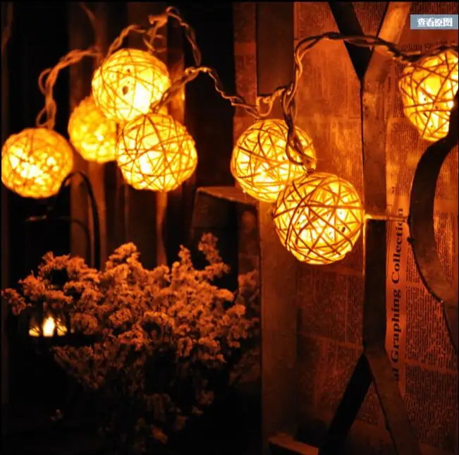 Online Shop 3m 20 Leds Bulb String Light Rattan Ball Fairy Lights