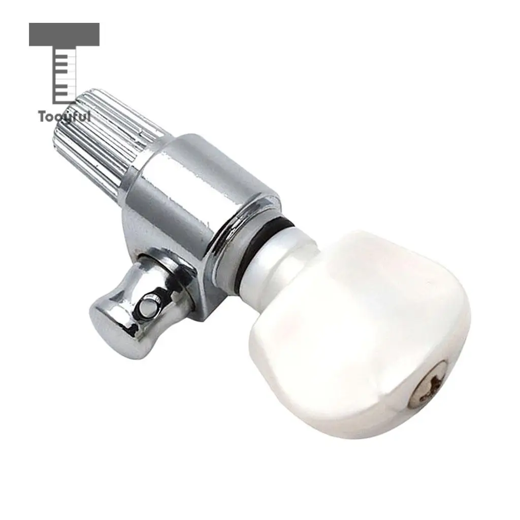 Banjo 5th Geared Tuning Peg Tuner Machine Head with White Pearl Button for Banjo Replacement Accessory