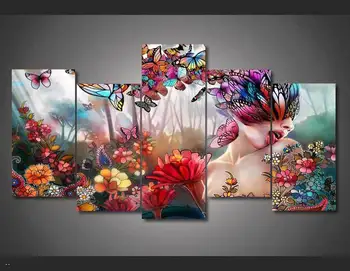 

Hd Printed Abstract Butterfly Girl Painting On Canvas Room Decoration Print Poster Picture Canvas Free Shipping/90803