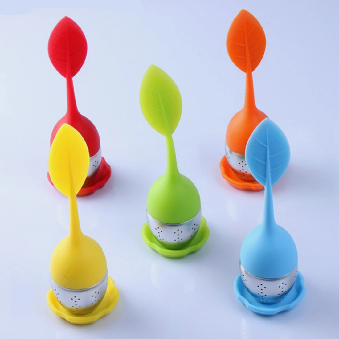 Drinkware Tea Strainer Sweet Leaf Cute Silicone Tea Infuser Filter Teapot with Drop Tray Herbal Tea Coffee Filter Drinkware Tea Strainer Sweet Leaf Cute Silicone Tea Infuser Filter Teapot with Drop Tray Herbal Tea Coffee Filter